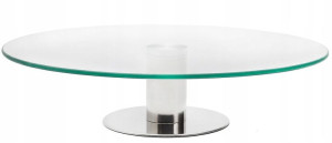 PATERA 30 cm na TORT CIASTO SZKŁO STAL Obrotowa