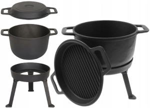 KOCIOŁEK MYŚLIWSKI 10 Lit GARNEK Patelnia Grillowa
