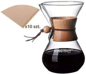 Szklany Zaparzacz Do Kawy Herbaty 400ml + Filtry