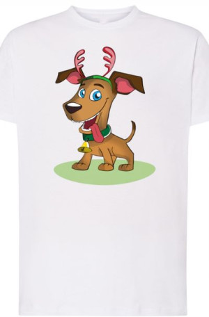 Pies Świąteczny T-shirt Męski Modny Rozm.4XL