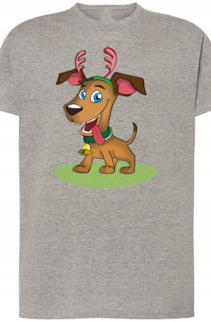 Pies Świąteczny T-shirt Męski Modny Rozm.4XL