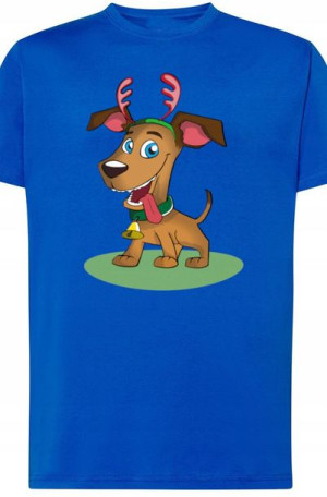 Pies Świąteczny T-shirt Męski Modny Rozm.4XL