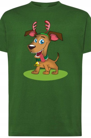 Pies Świąteczny T-shirt Męski Modny Rozm.5XL
