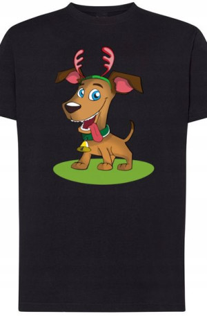 Pies Świąteczny T-shirt Męski Modny Rozm.M
