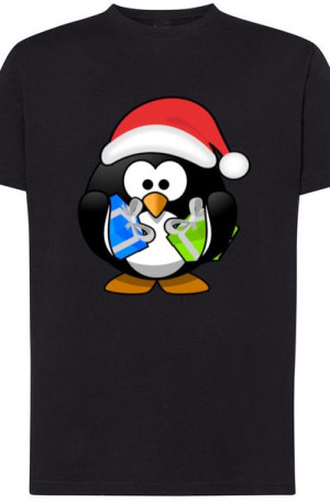 Pingwin Świąteczny T-Shirt Męski Modny Rozm.5XL