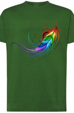 Pióro Kolorowe Męski T-Shirt Modny Rozm.L