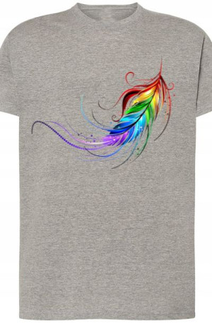Pióro Kolorowe Męski T-Shirt Modny Rozm.M