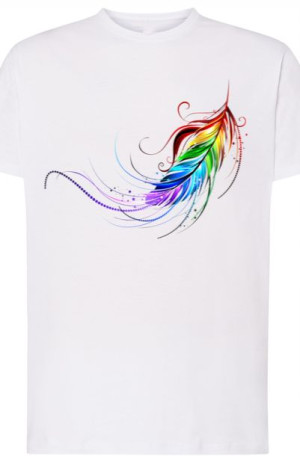 Pióro Kolorowe Męski T-Shirt Modny Rozm.XL