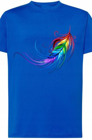 Pióro Kolorowe Męski T-Shirt Modny Rozm.XXL