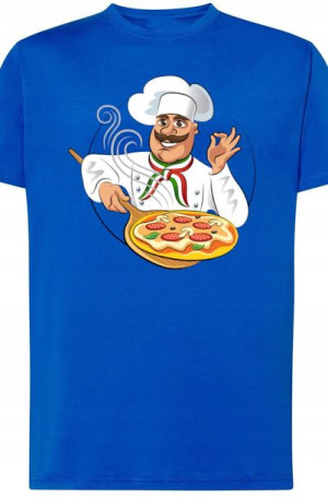 PizzerMan Męski T-Shirt Nadruk Modny r.3XL