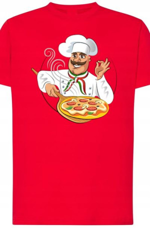 PizzerMan Męski T-Shirt Nadruk Modny r.XXL