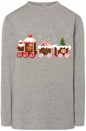 Pociąg Świąteczna bluza Modna Longsleeve r.XL