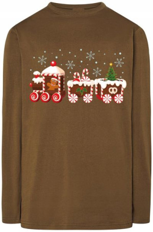 Pociąg Świąteczna bluza Modna Longsleeve r.XL
