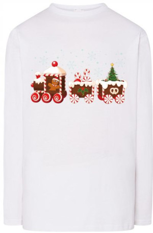 Pociąg Świąteczna bluza Modna Longsleeve r.XS