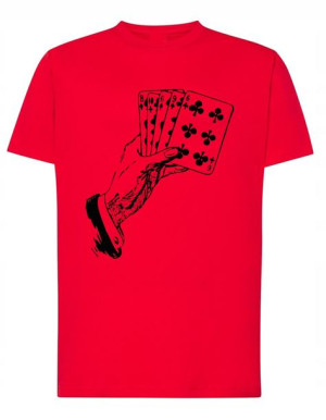 Pokerzysta Karty T-shirt Męski Modny Rozm.5XL