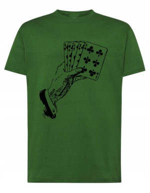 Pokerzysta Karty T-shirt Męski Modny Rozm.5XL