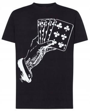 Pokerzysta Karty T-shirt Męski Modny Rozm.L