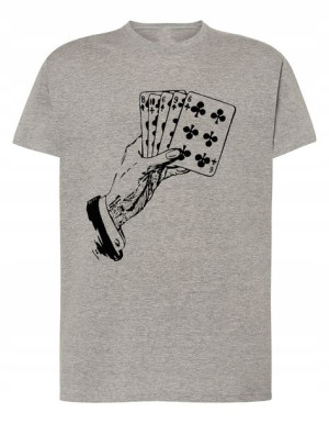Pokerzysta Karty T-shirt Męski Modny Rozm.L
