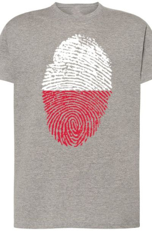 Polska Flaga Odcisk Męski T-Shirt Nadruk Rozm.5XL