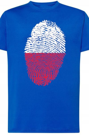 Polska Flaga Odcisk Męski T-Shirt Nadruk Rozm.M