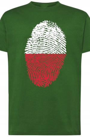 Polska Flaga Odcisk Męski T-Shirt Nadruk Rozm.XL