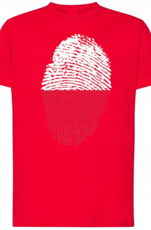 Polska Flaga Odcisk Męski T-Shirt Nadruk Rozm.XS