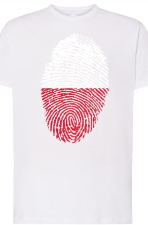 Polska Flaga Odcisk Męski T-Shirt Nadruk Rozm.XXL