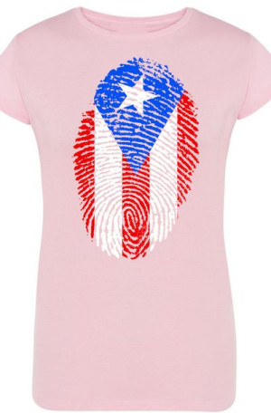 Portoryko Flaga Odcisk Damski T-Shirt Rozm.XL