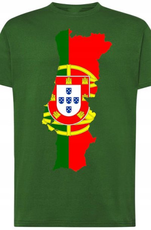 Portugalia Męski Modny T-Shirt Flaga Rozm.L