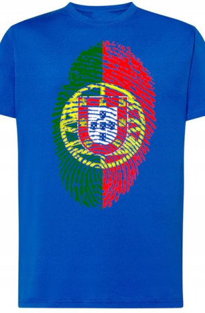Portugalia Odcisk Flaga T-Shirt Męski Rozm.4XL