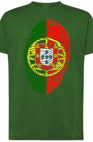 Portugalia Odcisk Flaga T-Shirt Męski Rozm.4XL
