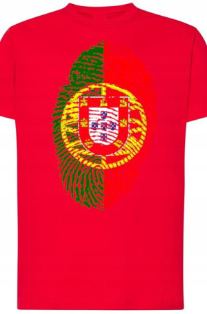 Portugalia Odcisk Flaga T-Shirt Męski Rozm.5XL