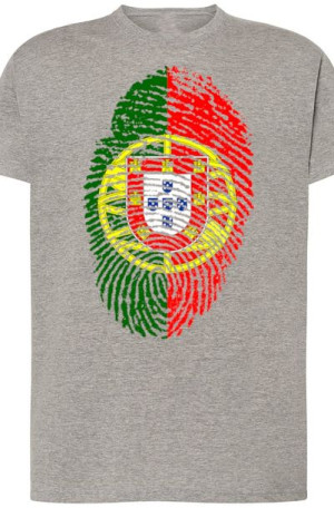 Portugalia Odcisk Flaga T-Shirt Męski Rozm.L