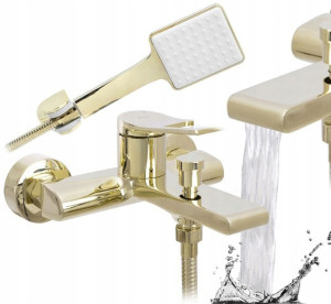 Bateria Wannowa Soul Gold Słuchawka Wąż Złota Rea