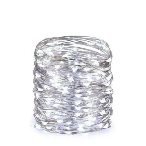 Lampki Druciki 100 Led Na Baterie Białe Zimne