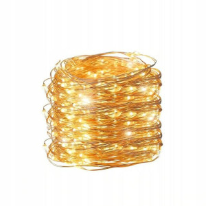 Lampki Druciki 80 Led Baterie Białe Ciepłe Światło