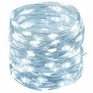 Lampki Druciki 80 Led Baterie Białedruciki 80 Led Zimne
