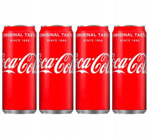 4x Napój gazowany COCA-COLA puszka wąska 330 ml
