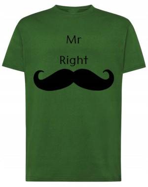 Prezent T-Shirt męski Mr Right dla Par r.3XL