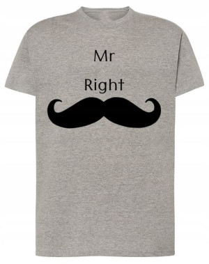 Prezent T-Shirt męski Mr Right dla Par r.5XL
