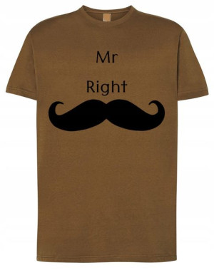 Prezent T-Shirt męski Mr Right dla Par r.XL