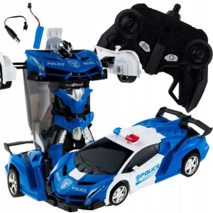 Samochód Robot Transformers 2w1 Radiowóz Policja