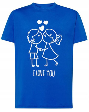 Prezent T-Shirt męski nadruk Para Miłość r.L