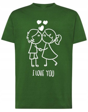 Prezent T-Shirt męski nadruk Para Miłość r.L