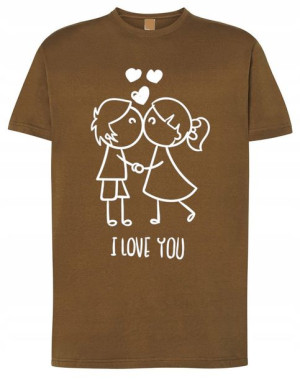 Prezent T-Shirt męski nadruk Para Miłość r.L