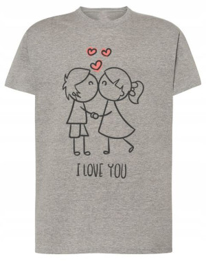 Prezent T-Shirt męski nadruk Para Miłość r.L