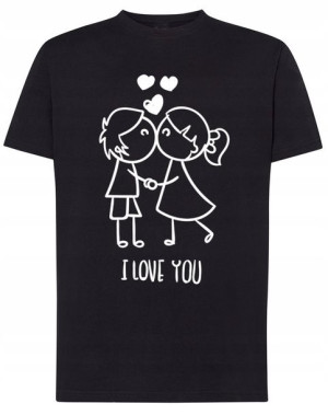 Prezent T-Shirt męski nadruk Para Miłość r.M