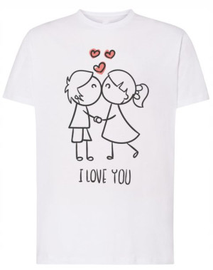 Prezent T-Shirt męski nadruk Para Miłość r.XS
