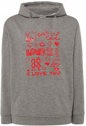 Prezent Walentynki Bluza nadruk Love Miłość r.L
