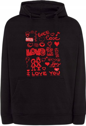Prezent Walentynki Bluza nadruk Love Miłość r.XL